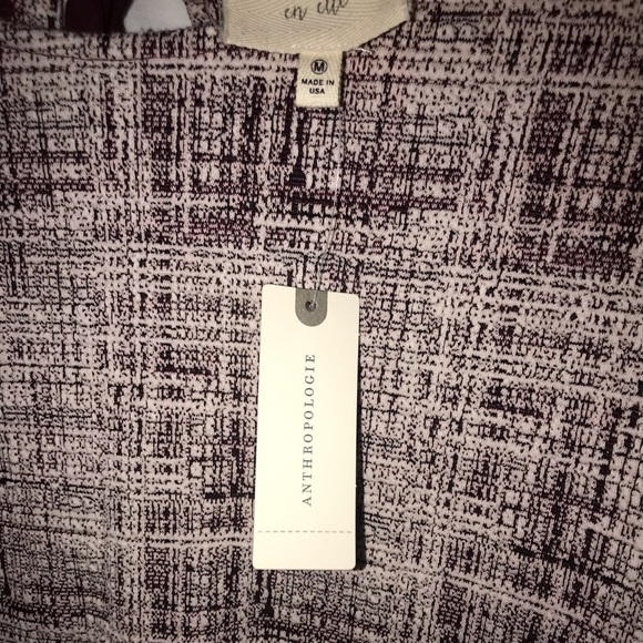 NWT Anthropologie Maroon and White Shirt - Picture 3 of 4